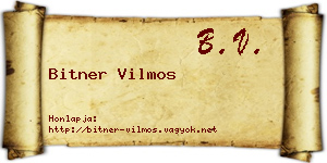 Bitner Vilmos névjegykártya
